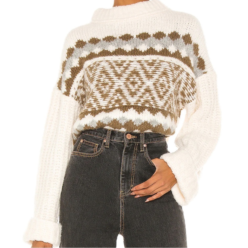 NWT Free People Alpine Sweater in Snowy Forest